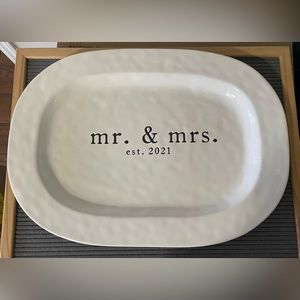 Mr. And Mrs. EST. 2021 Mud Pie Serving Platter